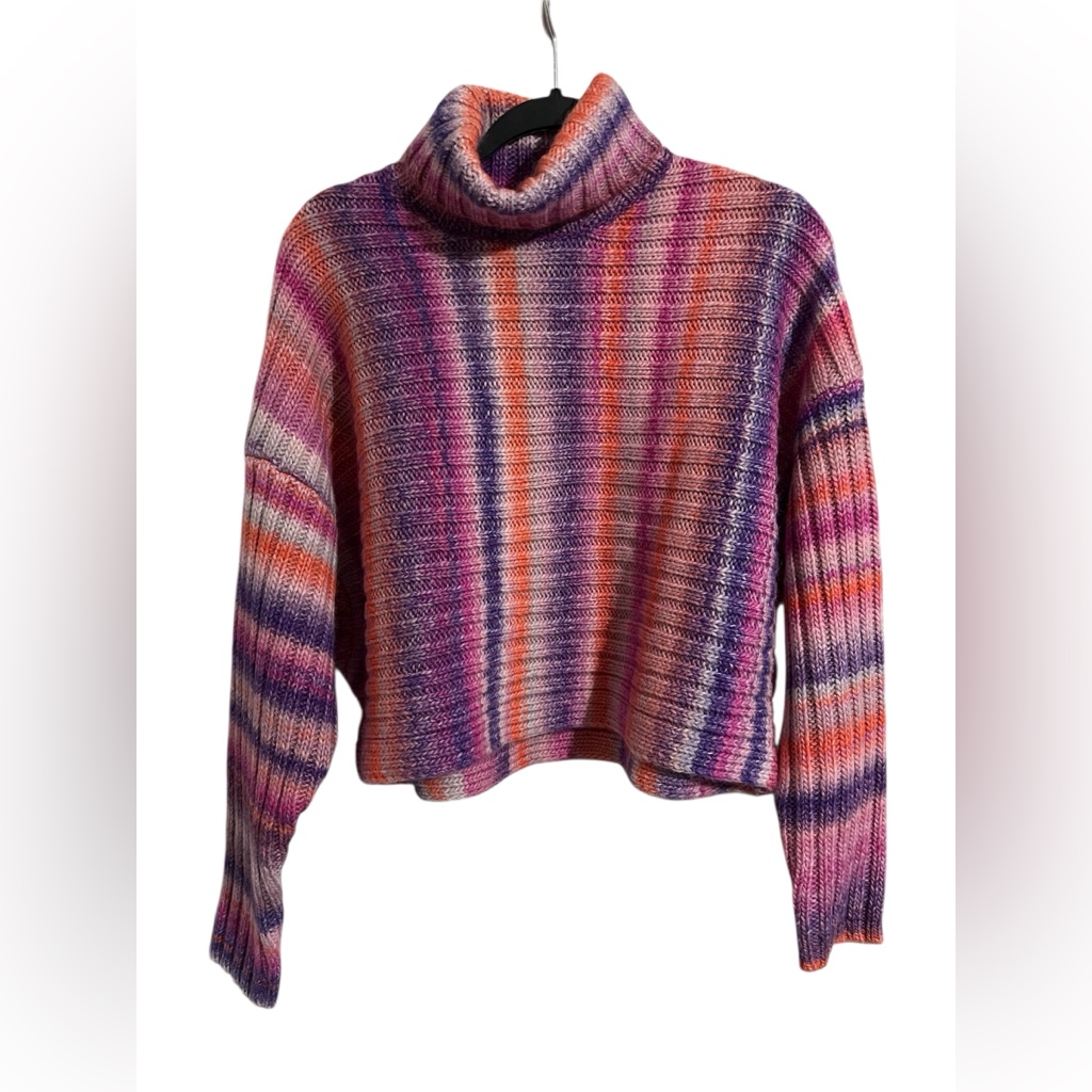 Cinq A Sept Multicolor Striped Knit Turtleneck Sweater